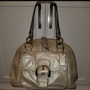 EUC Authentic Coach Gold Bag with Dust Bag/Sanitized/Clean